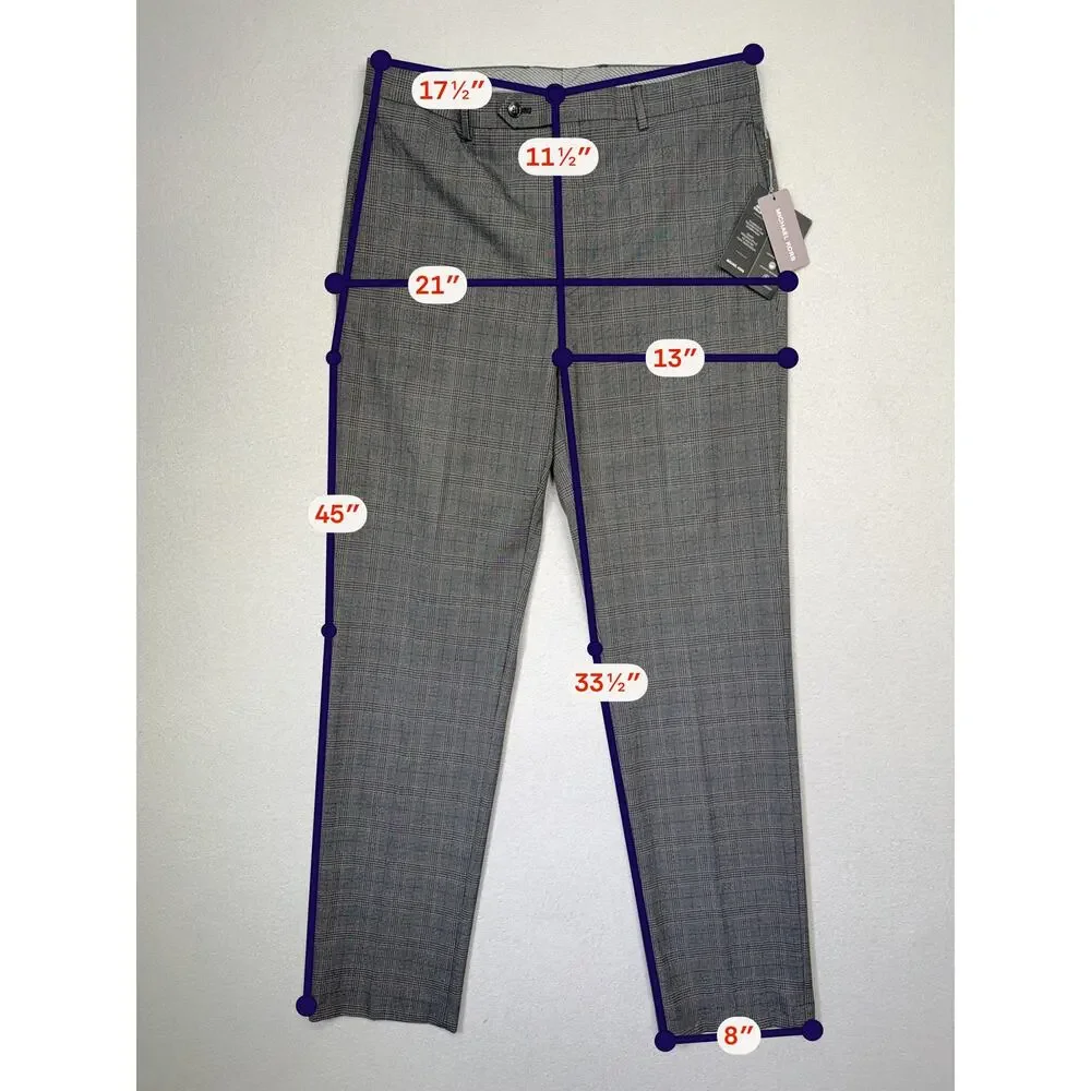 Michael Kors Men's Classic Fit Fall Pattern Pants  Gray 34x34 $95
